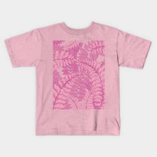 Tropical leaves on blue background Kids T-Shirt